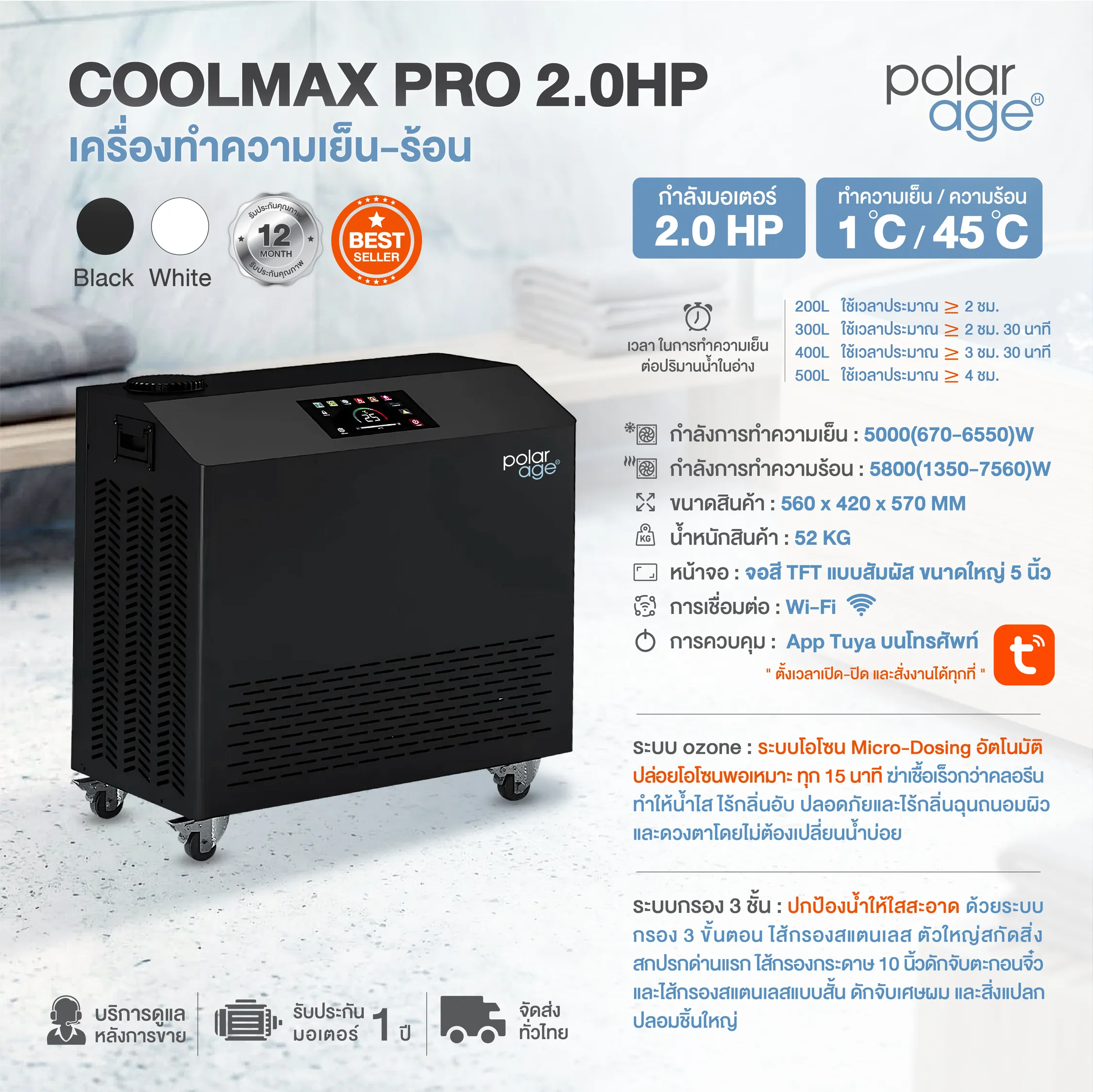 Specsheet ice bath Chiller COOLMAX PRO